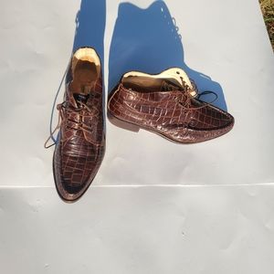 Patrick Cox Wannabe lace-up shoes with alligator skin pattern